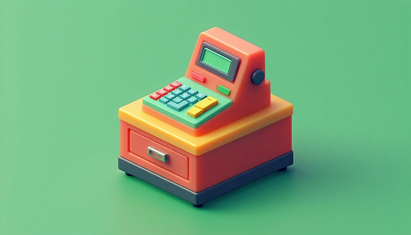 녹색 배경에 주황색 금전 등록기의 이성질체 이미지