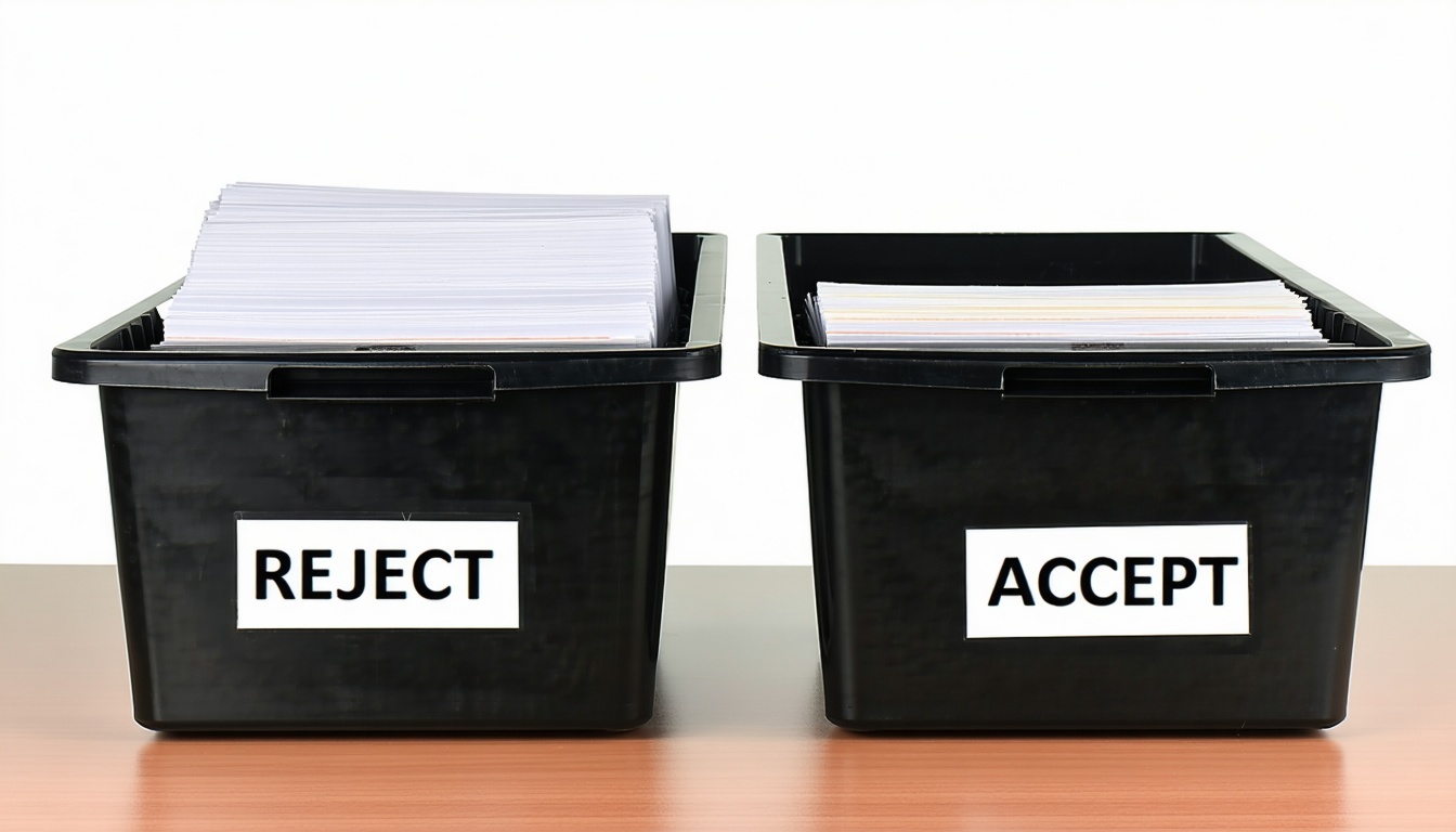 테이블의 파일링 트레이 중 하나는 REJECT로 표시되고 다른 하나는 ACCEPT-1로 표시됩니다.