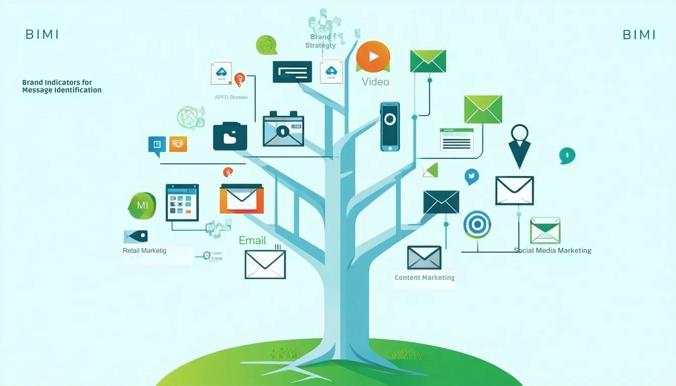 BIMI 또는 메시지 식별을 위한 브랜드 지표는 디지털 커뮤니케이션에서 브랜드 인지도와 신뢰를 위한 강력한 프레임워크를 제공하는 마케팅 전략 트리의 기본 줄기 역할을 합니다. 이 중심 기둥에서 다양한 마케팅 전술이 도출됩니다.